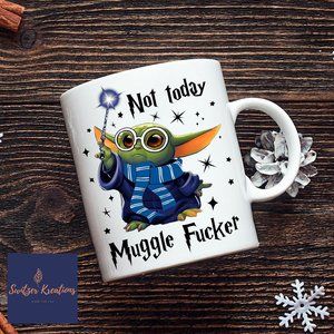 Baby Yoda Not Today Muggle Ravenclaw Mug